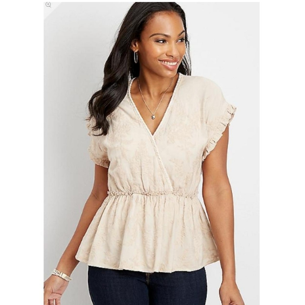 NWT Maurices Cream blouse L